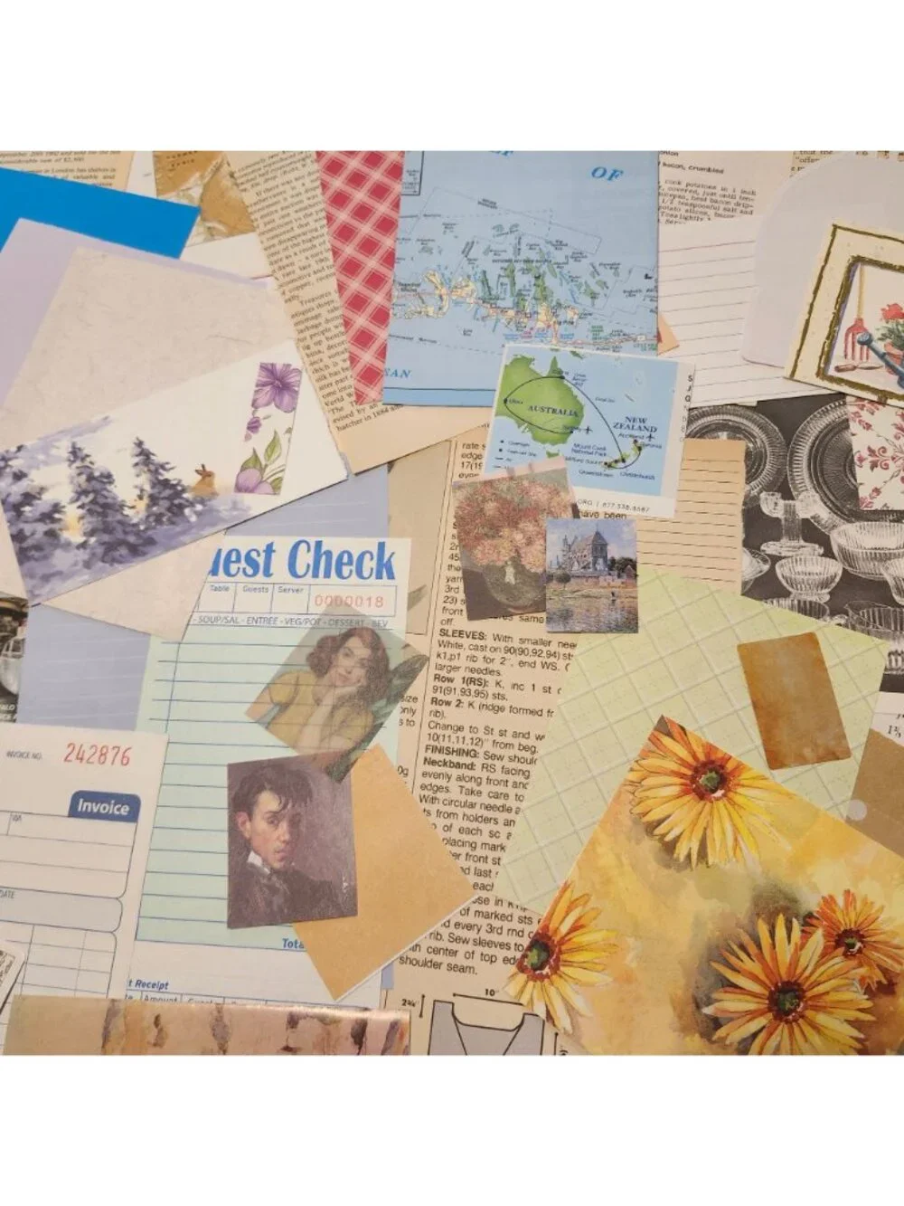 70 + Piece Ephemera Lot Junk Journal Kit Scrapbooking Paper Supplies Mixed Bundl